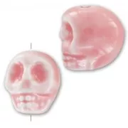 Calavera de cerámica 13x11 mm Rosa claro x1