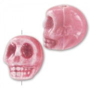 Calavera de cerámica 13x11 mm Rosa  x1