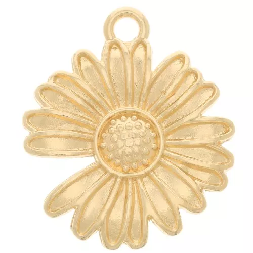 Colgante Flor de margarita 17,5 mm - Chapado en oro x1