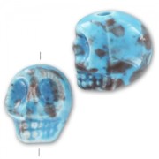 Calavera de cerámica 13x11 mm Aqua/Marrón x1|raw }}