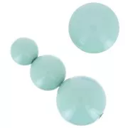 Surtido de 26 cuentas redondas de 8-10-14 mm y 2 cabujones de resina - Vert d'eau