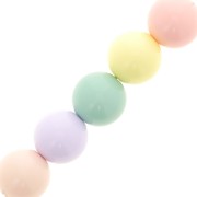 Surtido de 24 cuentas redondas de 12 mm en resina opaca - Colores pastel multicolor|raw }}
