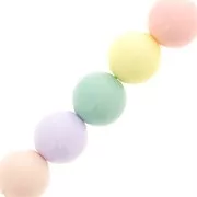 Surtido de 24 cuentas redondas de 12 mm en resina opaca - Colores pastel multicolor
