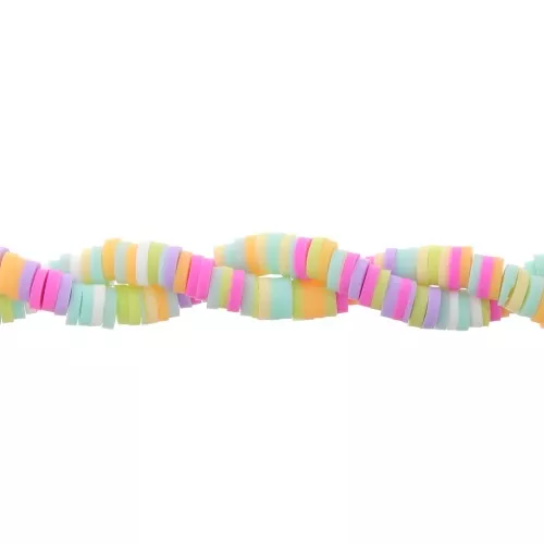 Cuentas arandalas Heishi 4x1 mm - Multicolor pastel x39cm