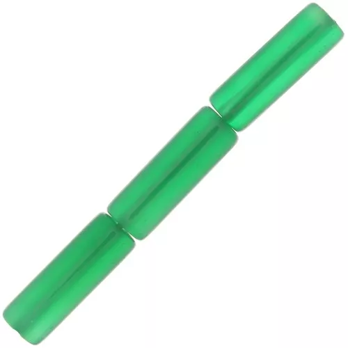 Cuentas de tubo de piedra preciosa tintada 15x5 mm - Onyx verde x5