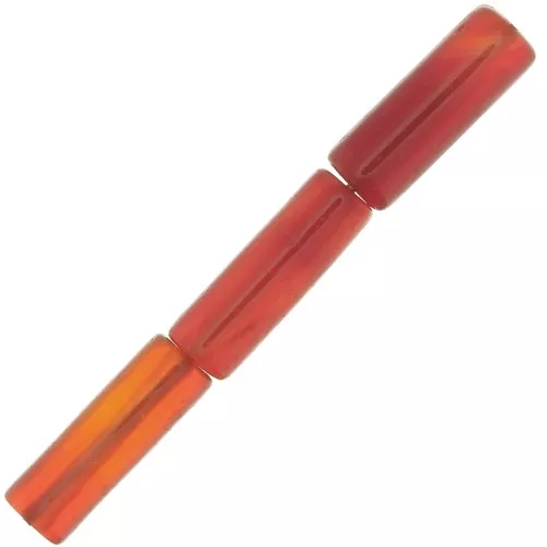 Cuentas de tubo de piedra preciosa tintada 15x5 mm - Ágata roja x5