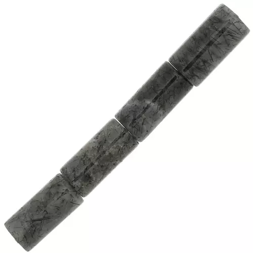 Cuentas de tubo de piedra preciosa 10x5 mm - Cuarzo Rutilo x5