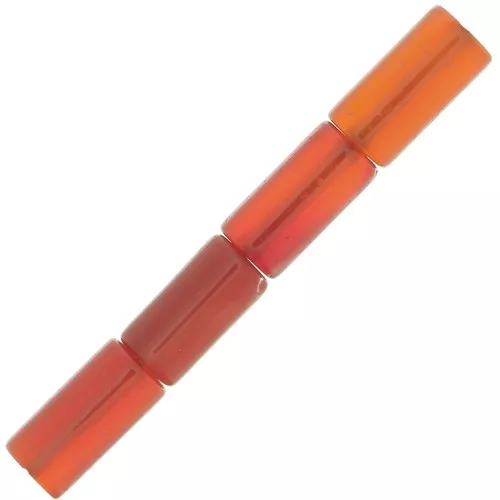 Cuentas de tubo de piedras preciosas de colores 10x5 mm - Ágata roja x5