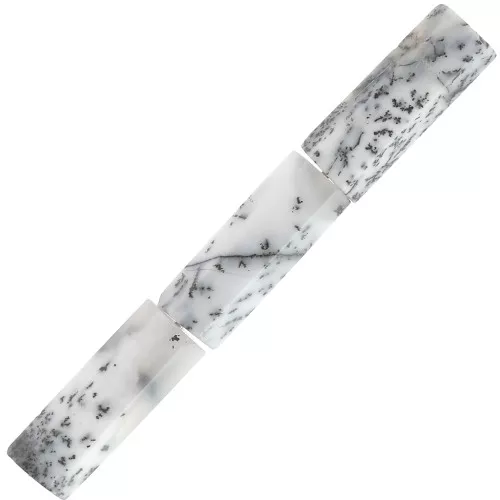 Cuentas de tubo facetadas de piedra preciosa 15x5 mm - Dendrita x5