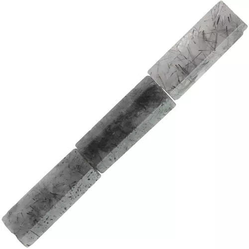 Perlas de tubo facetadas de 15x5 mm - Cuarzo Rutilo x5