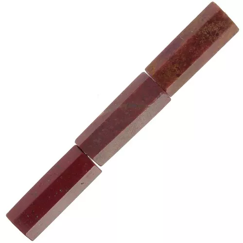 Cuentas tubos facettées de piedra gema 15x5 mm - Jaspe rouge x5