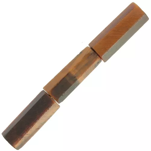 Cuentas tubos facettées de piedra gema 15x5 mm - Oeil de tigre x5