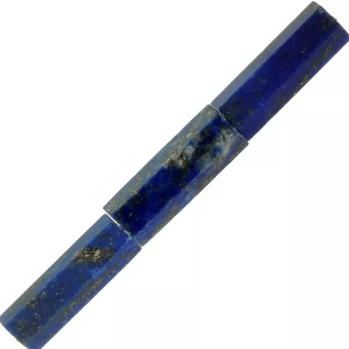 Cuentas tubos facettées de piedra gema 15x5 mm - Lapis lazuli x5
