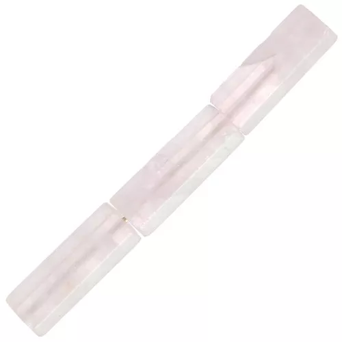 Cuentas de tubo de piedra preciosa facetada 15x5 mm - Cuarzo rosa x5