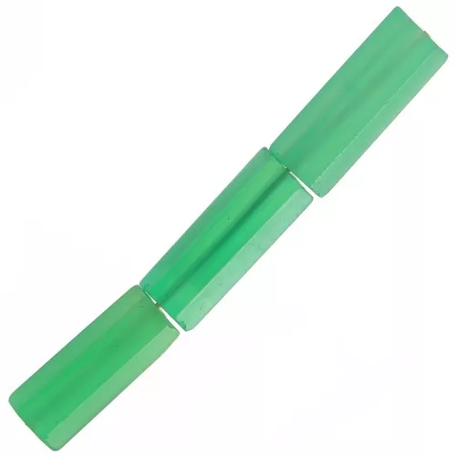 Cuentas de tubo de piedra preciosa facetada 15x5 mm - Onyx verde x5