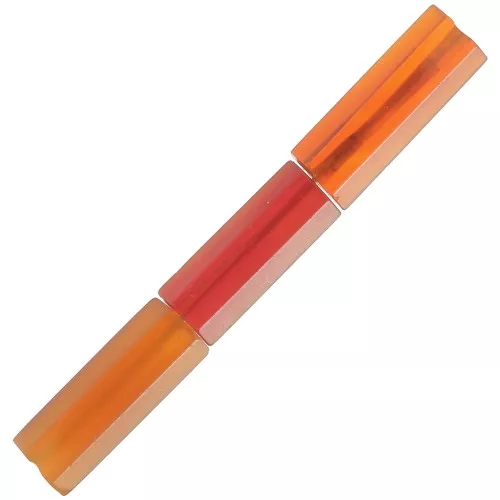 Cuentas de tubo de piedra preciosa facetada 15x5 mm - Ágata roja x5