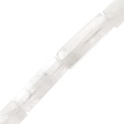 Cuentas de tubo de piedra preciosa facetada 15x5 mm - Piedra de luna x5