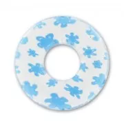 Donuts Millefiori 22 mm Crystal flores Aquamarine x1