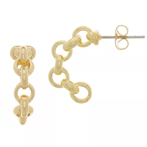 Pendientes con efecto de cadena 20 mm - Oro x2