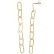 Pendientes cadena rectangular 58x5 mm - Oro x2|raw }}