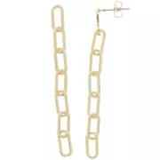 Pendientes cadena rectangular 58x5 mm - Oro x2