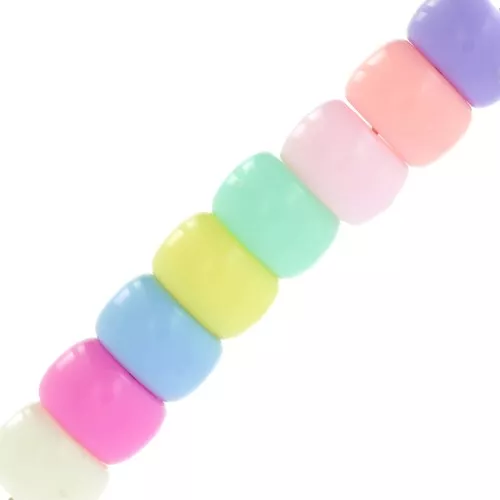 Cuentas con agujeros grandes - Cuentas Pony - 9x6 mm Multicolor Pastel x50