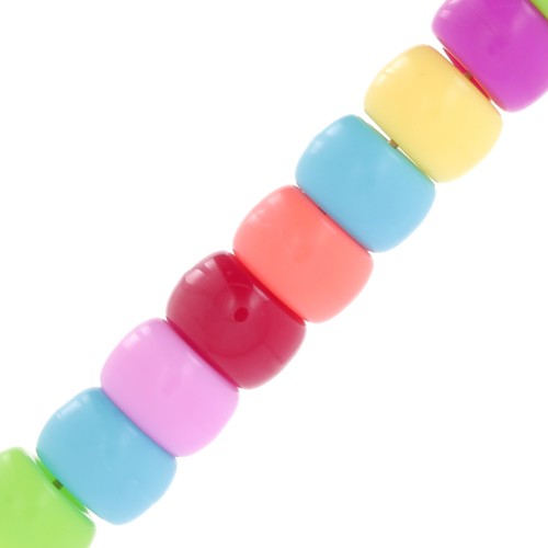 Cuentas con agujeros grandes - Cuentas Pony - 9x6 mm Multicolor x50