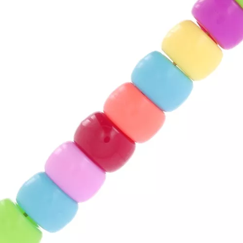 Cuentas con agujeros grandes - Cuentas Pony - 9x6 mm Multicolor x50