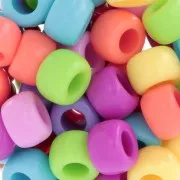 Cuentas con agujeros grandes - Cuentas Pony - 9x6 mm Multicolor x50