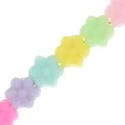 Cuentas florales agujeros grandes - 10,5 mm Multicolor Pastel x50