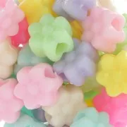 Cuentas florales agujeros grandes - 10,5 mm Multicolor Pastel x50