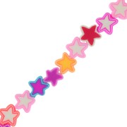 Cuentas de estrella de arcilla polimérica 9 mm Multicolor x 32cm|raw }}