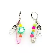 Cuentas de estrella de arcilla polimérica 9 mm Multicolor x 32cm