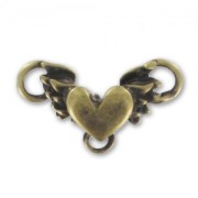 Entrepieza corazón 3 anillas 11x19 mm bronce x1