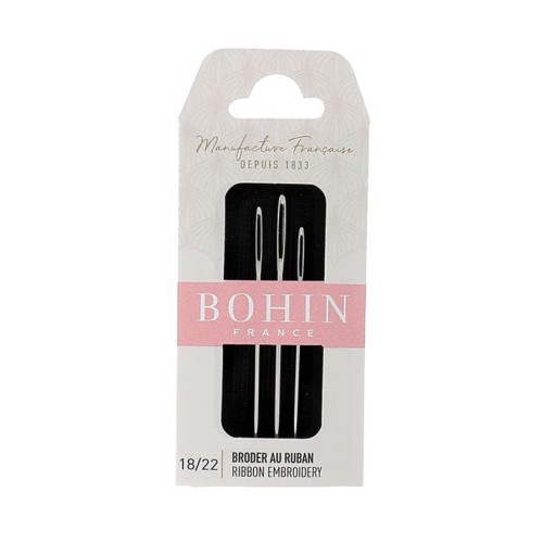 Agujas de bordar de cinta Bohin N°18/20/22 x3