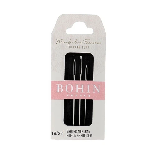Agujas de bordar de cinta Bohin N°18/20/22 x3