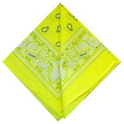 Amarillo vivo - Pañuelo 100% algodón - Cachemira - Amarillo Fluo x1 Pañuelo 100% algodón - Cachemira - Amarillo Fluo x1