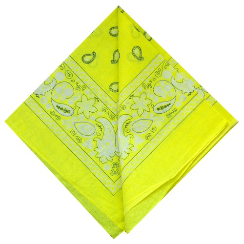 Pañuelo 100% algodón - Cachemira - Amarillo Fluo x1
