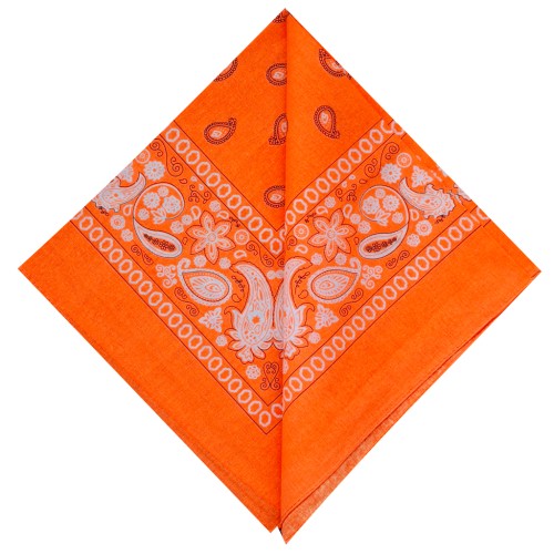Pañuelo 100% algodón - Cachemira - Naranja fluorescente x1