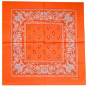 Pañuelo 100% algodón - Cachemira - Naranja fluorescente x1