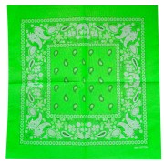 Bandana 100% algodón paisley - 53 x 53cm - Verde Fluo x1