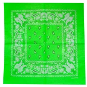Bandana 100% algodón paisley - 53 x 53cm - Verde Fluo x1