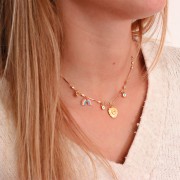 Amuleto de corazón 13 mm - Chapado en oro x1