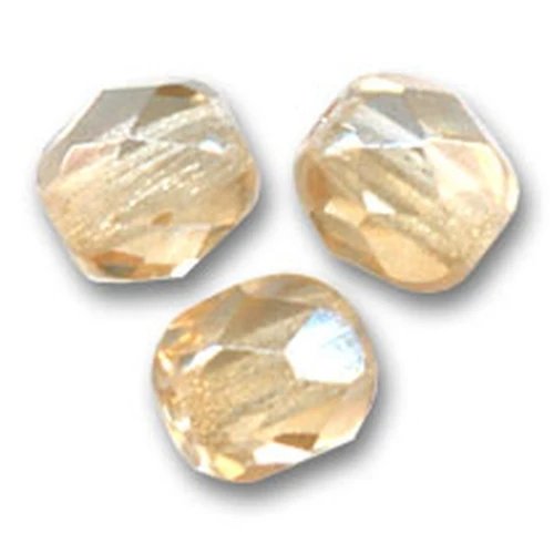 Cristal facetado de 4 mm Champán Lustre x50