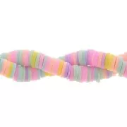 Cuentas arandalas Heishi 6x1 mm - Multicolor pastel x39cm