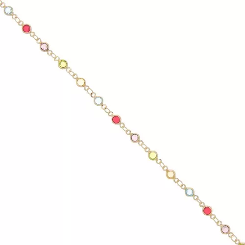 Cadena con cristales multicolores 4 mm - Oro x1m