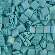 Miyuki Tila Beads 5x5x1.9 mm TL-0412FR - Mat Op Turquoise Green AB