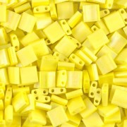 Miyuki Tila Beads 5x5x1.9 mm TL-0404FR - Mat Op Yellow AB x10g