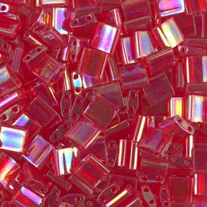 Miyuki Tila Beads 5x5x1.9 mm TL-0254 - Transparent Red AB x10g