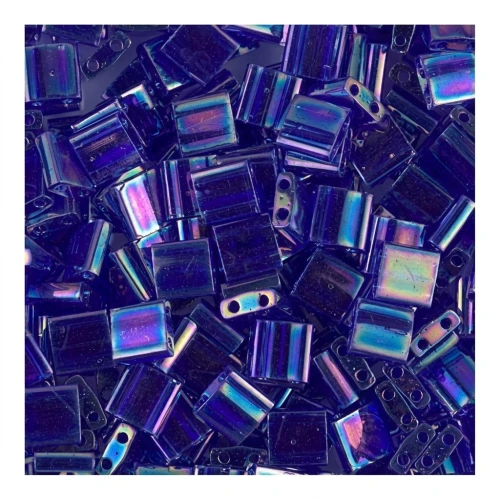 Miyuki Tila Beads 5x5x1.9 mm TL-0177 - Transparent Cobalt AB x10g